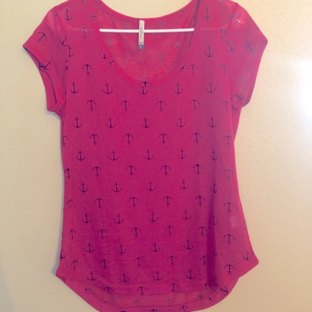 Pink Anchor shirt -sheer